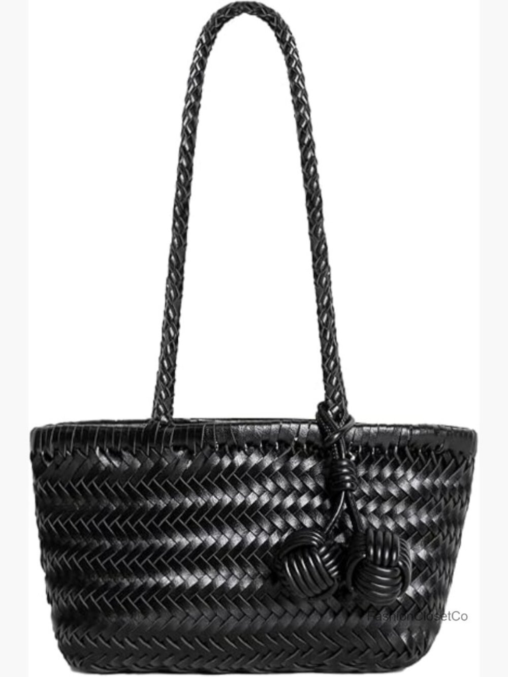 Woven Shoulder Bag Mini Hobo Purse Bucket Tote Small Underarm Handbag